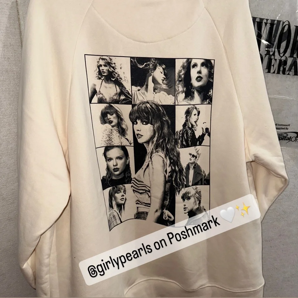 Taylor Swift Exclusive the Eras Tour Beige Hoodie Sweater NEW Official Merch - Picture 11 of 17